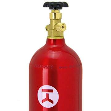 Kegco B5-RED 5 lb. Aluminum Co2 Tank with Red Finish for Kegerator and Draft Beer Dispensing