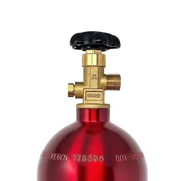 Kegco B5-RED 5 lb. Aluminum Co2 Tank with Red Finish for Kegerator and Draft Beer Dispensing