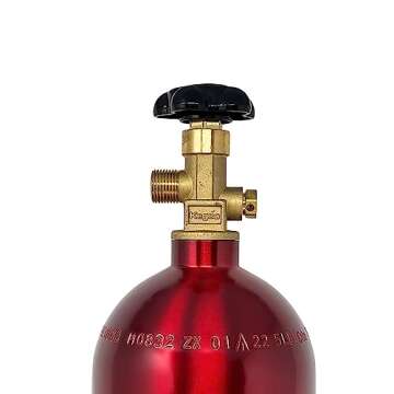 Kegco B5-RED 5 lb. Aluminum Co2 Tank with Red Finish for Kegerator and Draft Beer Dispensing