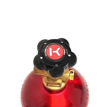 Kegco B5-RED 5 lb. Aluminum Co2 Tank with Red Finish for Kegerator and Draft Beer Dispensing