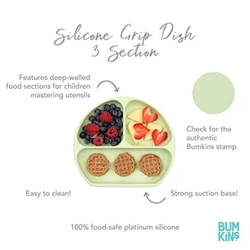 Bumkins Silicone Grip Dish for Baby Feeding Needs