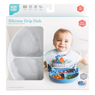 Bumkins Silicone Grip Dish for Baby Feeding Needs