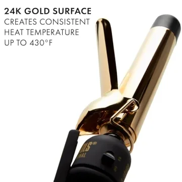 HOT TOOLS 24K Gold Curling Iron Fast Heat Long-Lasting Curls