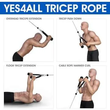 Yes4All Deluxe 27-Inch Tricep Rope for Home Gym
