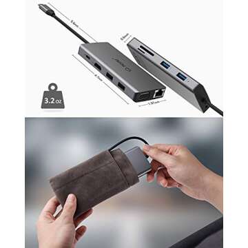 TOTU 11-in-1 USB C Hub with Ethernet and 4K HDMI