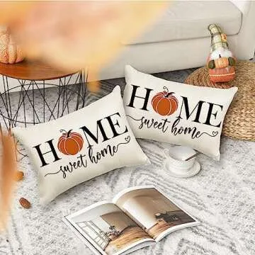 RABUSOFA Fall Pillows - Vibrant Pumpkin Decorative Covers