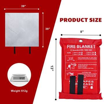 plencell Fire Blankets,Emergency Fire Estinguisher,fire Extinguisher for Home,for Suppression Flame Retardent Safety Blanket for Home, Schooll, Fireplace, Grill, Car, Office, Warehouse