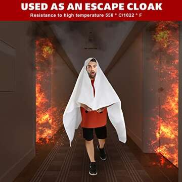 plencell Fire Blankets,Emergency Fire Estinguisher,fire Extinguisher for Home,for Suppression Flame Retardent Safety Blanket for Home, Schooll, Fireplace, Grill, Car, Office, Warehouse