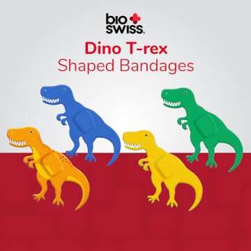 BioSwiss Dinosaur Cartoon Bandages – 50 Count Set
