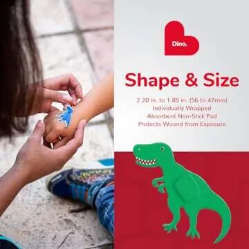 BioSwiss Dinosaur Cartoon Bandages – 50 Count Set
