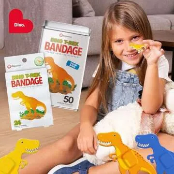 BioSwiss Dinosaur Cartoon Bandages – 50 Count Set
