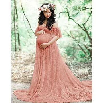Sicily Lace Off-Shoulder Maternity Dress for Photos