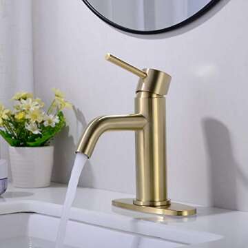 TRUSTMI Brass Sink Faucet - Single Lever with Pop Up Drain