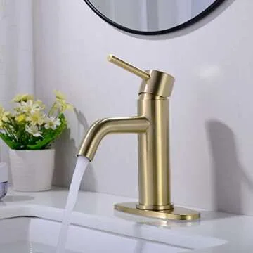 TRUSTMI Brass Sink Faucet - Single Lever with Pop Up Drain