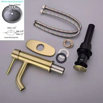 TRUSTMI Brass Sink Faucet - Single Lever with Pop Up Drain