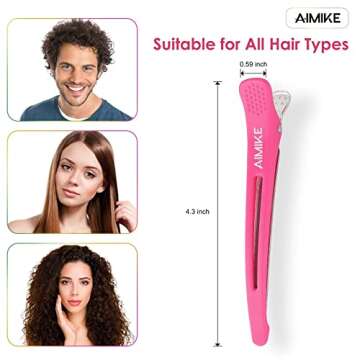 Neon Hair Clips, AIMIKE 12 Pcs Salon Hair Clips for Styling Sectioning, Duck Billed Hair Roller Clips, Professional Hair Styling Clips Sectioning, Hair Cutting Clips for Women, Hairdresser - 4.3” Long