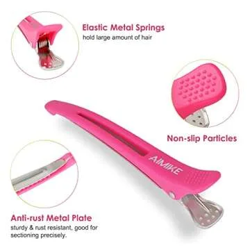 Neon Hair Clips, AIMIKE 12 Pcs Salon Hair Clips for Styling Sectioning, Duck Billed Hair Roller Clips, Professional Hair Styling Clips Sectioning, Hair Cutting Clips for Women, Hairdresser - 4.3” Long