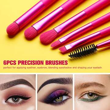 Makeup Brushes, Birthday Gift for Women EIGSHOW Premium Synthetic Makeup Brushes Set for Foundation Blending Face Powder Lip Blush Contour Eyeshadow Travel Makeup- Cruelty-Free (Vegan 10pcs Magenta)