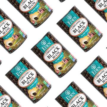 Eden Organic Black Beans, 15 oz Can (12-Pack Case), No Salt Added, Non-GMO, U.S Grown, Heat and Serve, Macrobiotic, Turtle Beans, Frijol Negro, Caviar Criollo