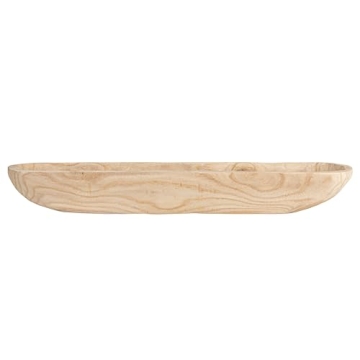 Creative Co-Op Paulownia Wood Oval Bowl | Brown | 22.75" L x 6" W x 3.25" H |