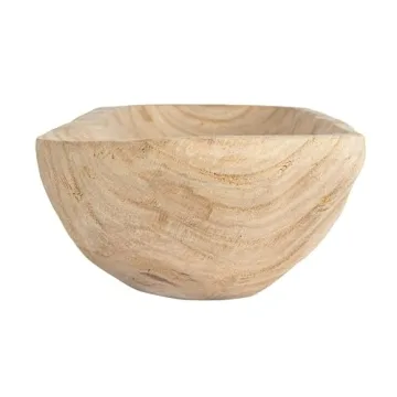 Creative Co-Op Paulownia Wood Oval Bowl | Brown | 22.75" L x 6" W x 3.25" H |