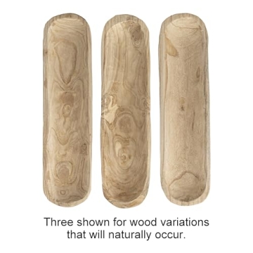 Creative Co-Op Paulownia Wood Oval Bowl | Brown | 22.75" L x 6" W x 3.25" H |