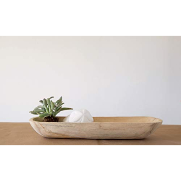 Creative Co-Op Paulownia Wood Oval Bowl | Brown | 22.75" L x 6" W x 3.25" H |