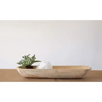 Creative Co-Op Paulownia Wood Oval Bowl | Brown | 22.75" L x 6" W x 3.25" H |