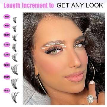 Pawotence Lash Extension Kit DIY 280pcs Individual Lash Clusters Kit 30D Natural 8-15mm Cluster Eyelash Extensions Kit with Lash Bond and Seal, Lash Tweezers for Self Use (30D, 0.07D, 8-15mm, Kit)