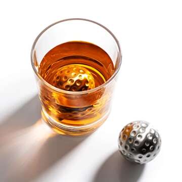 Golf Gifts for Him: Whiskey Glass & Chiller Set in Elegant Box