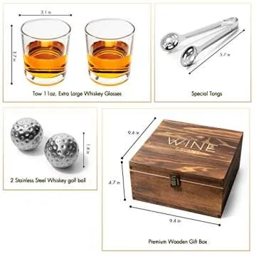 Golf Gifts for Him Whiskey Glasses in Gift Box