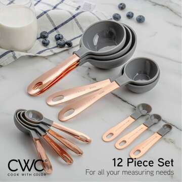 Colorful 12 PC Measuring Cups & Spoons Set
