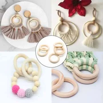 Hitefu Unfinished Wood Rings for Creative DIY Crafting