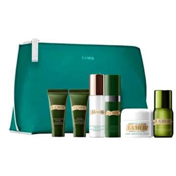 La Mer Skincare Travel Size Gift Set Lifting and Firming Mask, Regenerating Serum, The Eye Concentra...