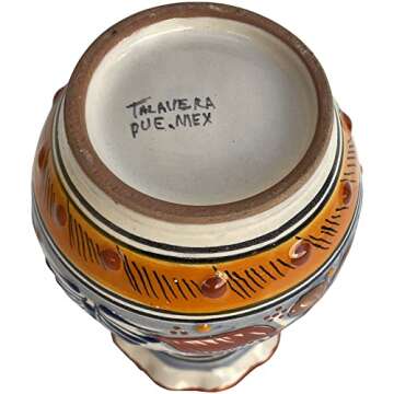 Fine Crafts Imports TalaMex Handmade Calpan Mexican Colors Talavera Flower Vase