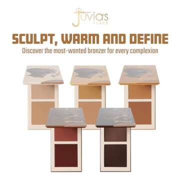 Juvia's Place Bronzed Duo Bronzer Tan - Soft Matte Bronzer, Contour Powder, Bronzer Pressed Powder, ...
