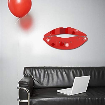 LZYMSZ 3D Red Lips Mirror Wall Stickers for Home Decor