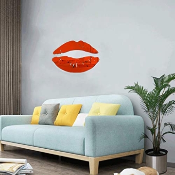 LZYMSZ 3D Red Lips Mirror Wall Stickers for Home Decor