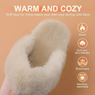 DREAM PAIRS Women's Cozy Pink House Slippers for Relaxation and Warmth