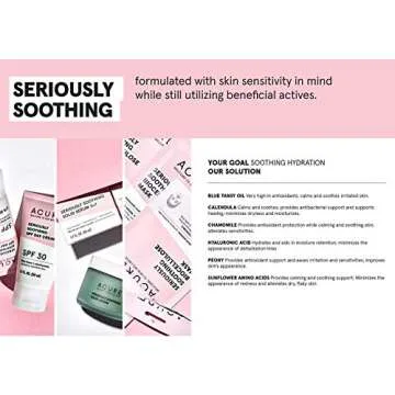 Acure Seriously Soothing SPF 30 Day Cream | 100% Vegan | For Dry to Sensitive Skin | Blue tansy & Niacinamide - Soothes & Provides Sunscreen | 1.7 Fl Oz