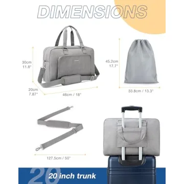 BAGSMART Duffle Bag Large Weekender with Shoe Bag