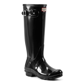 Hunter Women's Original Tall Gloss Rain Boots | Elegant Black Waterproof Footwear