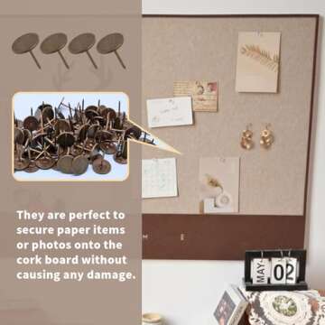 Sydien Bronze Flat Head Upholstery Tacks Flat Thumb Tacks Furniture Decor Tacks Flat Push Pins (11mm x 17mm) Upholstery Nails for Sofa Door Decoration (100Pcs)