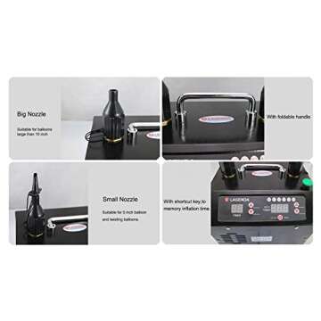 Lagenda B322 V5.0 Electric Balloon Pump Dual Nozzle Digital Electric Air Balloon Inflator with Timer