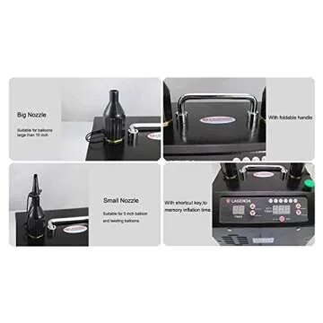Lagenda B322 V5.0 Electric Balloon Pump Dual Nozzle Digital Electric Air Balloon Inflator with Timer