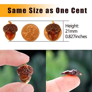 Impress Life Thanksgiving Decoration Acorn String Lights, 10ft Silver Wire 40 LED Battery Powered wi...