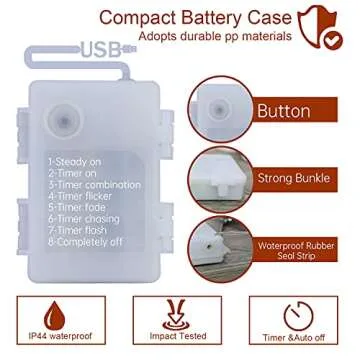 Impress Life Thanksgiving Decoration Acorn String Lights, 10ft Silver Wire 40 LED Battery Powered with Dimmable Remote Timer for Ice Age, Indoor,Wedding, Birthday Bedroom Fireplace Decorations