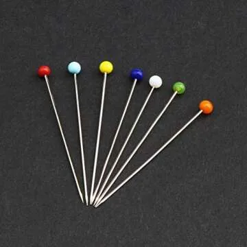 500 Pieces Sewing Pins 38mm/1.5inch Colored Ball Glass Head Pins Straight Quilting Pins for Fabric, Dressmaker Jewelry DIY Decoration, Craft and Sewing Projects