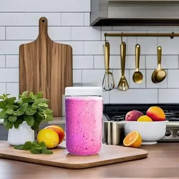 JARMING COLLECTIONS Mason Jars 32 Oz Glass EXTRA WIDE MOUTH Quart Storage Jars with Lids - BPA Free Plastic Storage Lids - Made in USA - Quart Glass Jars 32 oz with Airtight Lids (Set of 2)