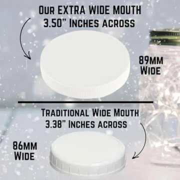 JARMING COLLECTIONS Mason Jars 32 Oz Glass EXTRA WIDE MOUTH Quart Storage Jars with Lids - BPA Free Plastic Storage Lids - Made in USA - Quart Glass Jars 32 oz with Airtight Lids (Set of 2)